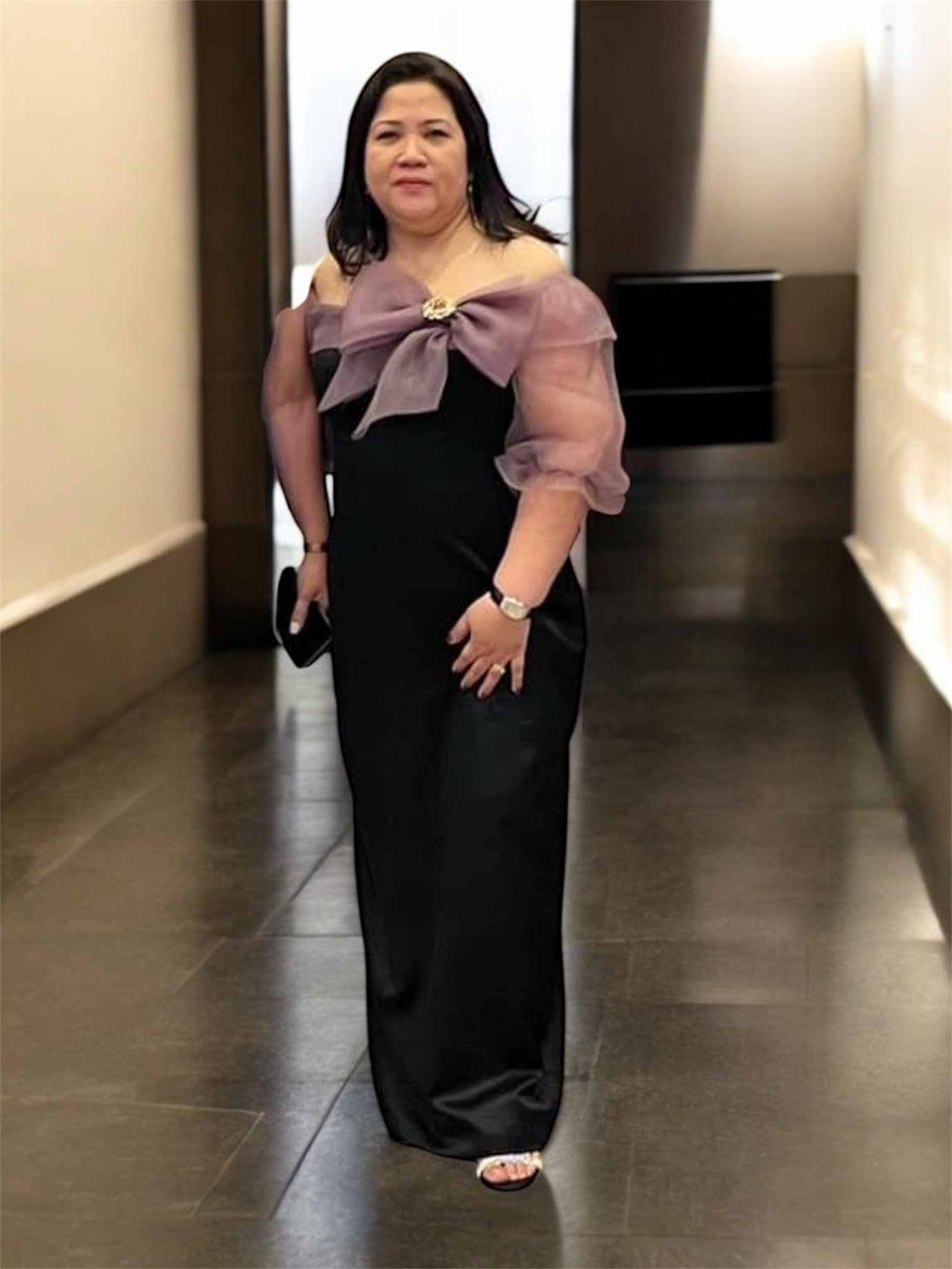 Black dress offshoulder