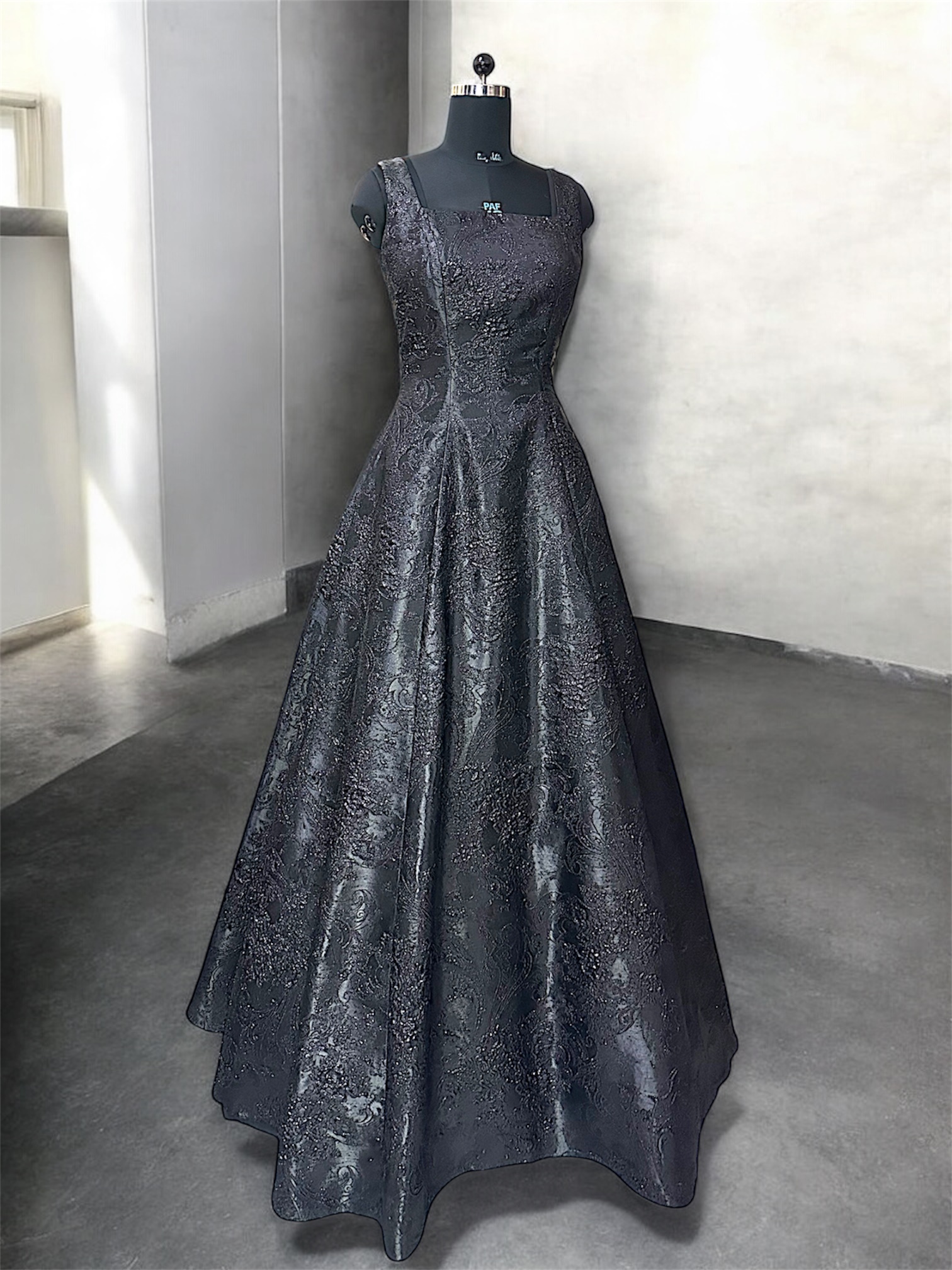Black Brocade Gown